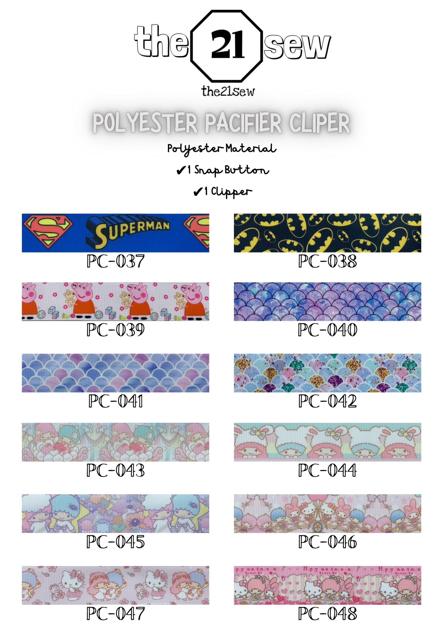 Polyester Pacifier Clipper