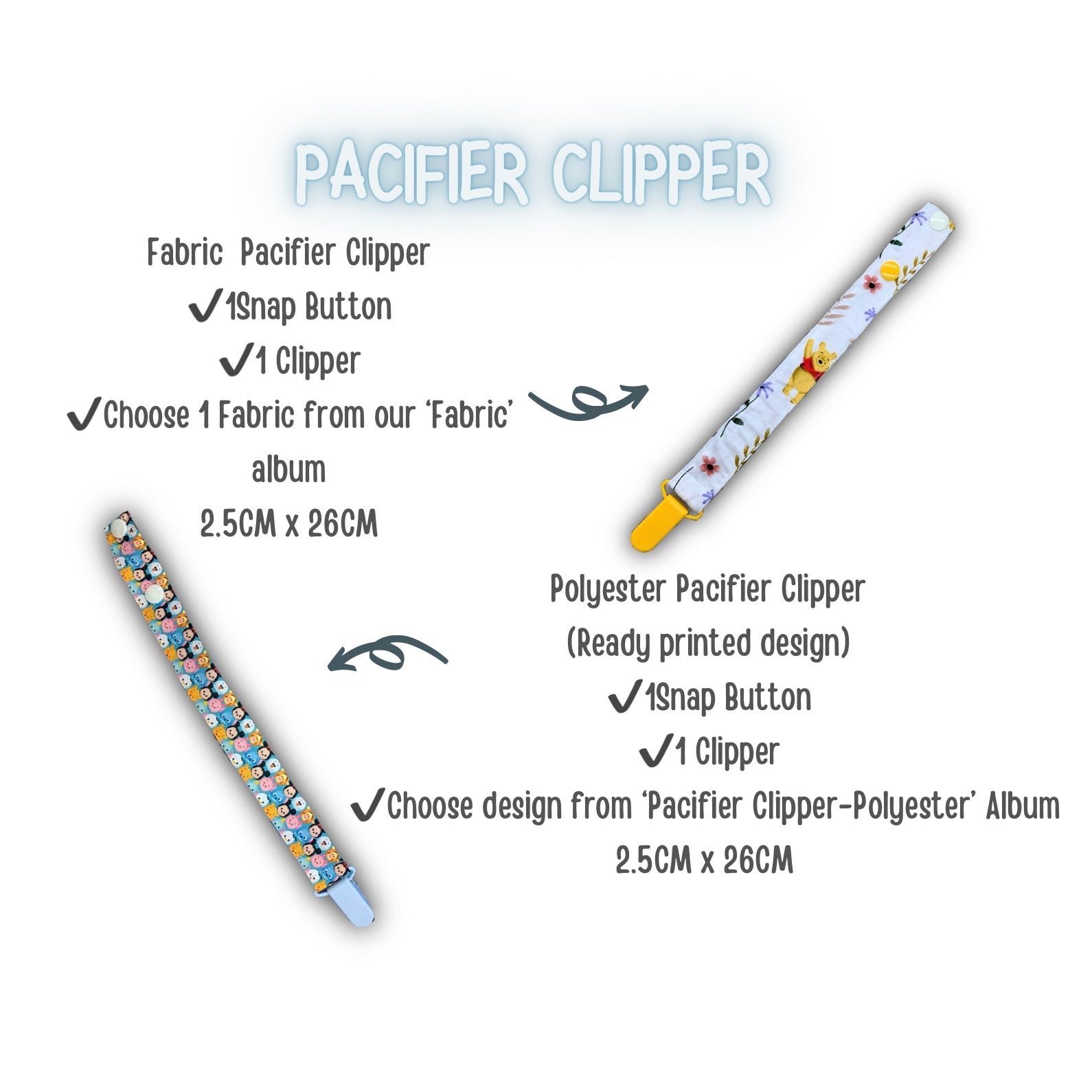 Polyester Pacifier Clipper